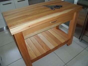 Large Macrocarpa Butchers block with drawer